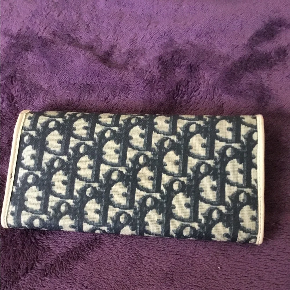 Authentic Vintage Christian Dior Trotter Continental PVC/Leather Wallet & Box